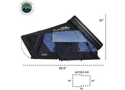 XD EVEREST 2 - CANTILEVER ALUMINUM ROOFTOP TENT FOR 2, GREY & BLACK DESIGN