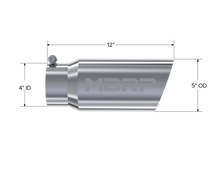 MBRP T5052 Tip. 5in. O.D. Angled Single Walled 4in. inlet 12in. length - view 2