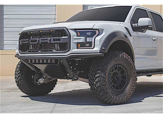 17-20 F150 RAPTOR FRONT BUMPER 120IN WALL STEEL TUBING AN ALUMINUM SKID PLATE ,20IN RADIUS LED BAR