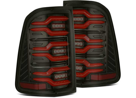 AlphaRex LUXX-Series Black-Red LED Tail Lights for 2019-2024 Ram 1500
