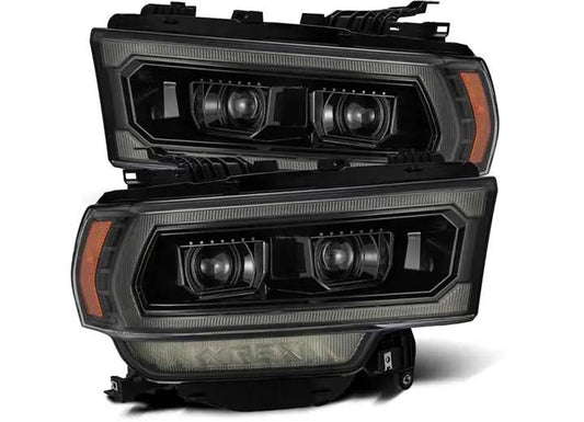 AlphaRex USA - AlphaRex LUXX - Series LED Projector Headlights for 2019 - 2024 Ram 2500/3500/4500/5500 - Alpha - Black with Sequential Turn Signals & DRL