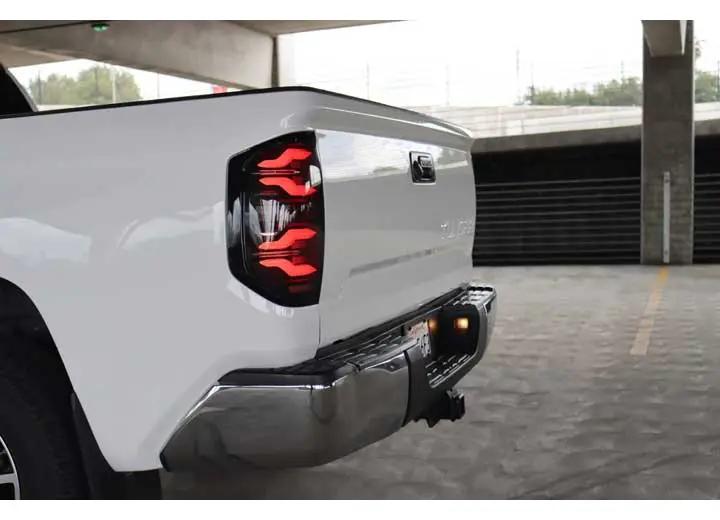 AlphaRex USA - AlphaRex LUXX - Series LED Tail Lights for 14 - 21 Toyota Tundra – Alpha - Black with Sequential Turn Signals for Enhanced Safety and Visibility