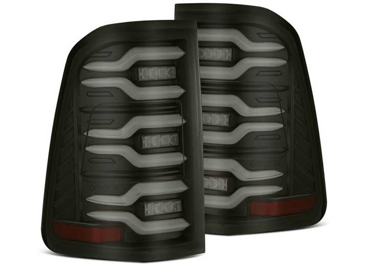 AlphaRex LUXX-Series LED Tail Lights for 2019-2024 Ram 1500 - Black Housing with Sequential Turn Signals - Easy Plug & Play Upgrade