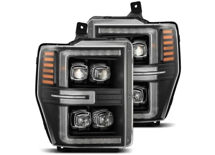 AlphaRex USA - AlphaRex NOVA - Series Black LED Projector Headlights with Sequential Turn Signals & DRL for 08 - 10 Ford Super Duty
