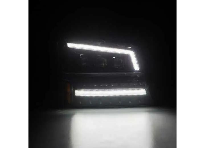 AlphaRex USA - AlphaRex NOVA Series LED Headlights with Sequential Turn Signals for 2003 - 2006 Chevy Silverado 1500/2500/3500 - Alpha - Black Design