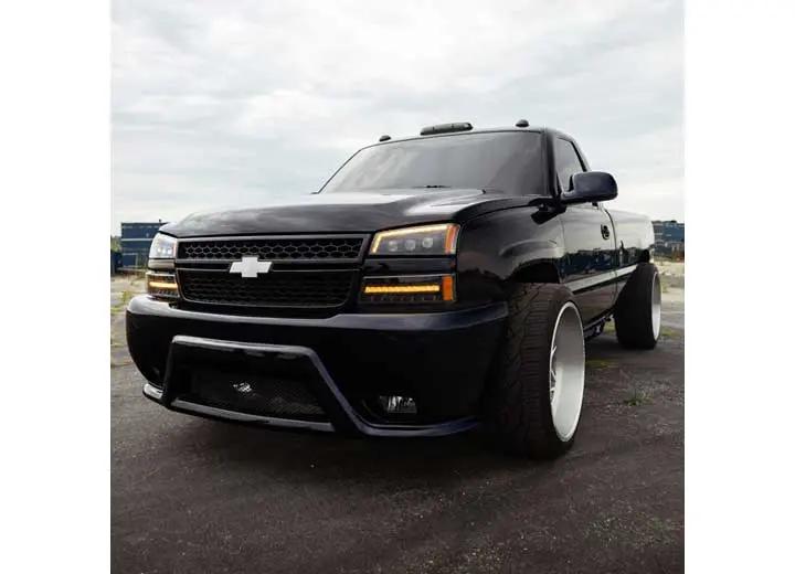 AlphaRex USA - AlphaRex NOVA Series LED Headlights with Sequential Turn Signals for 2003 - 2006 Chevy Silverado 1500/2500/3500 - Alpha - Black Design