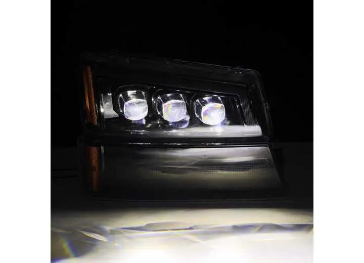 AlphaRex USA - AlphaRex NOVA Series LED Headlights with Sequential Turn Signals for 2003 - 2006 Chevy Silverado 1500/2500/3500 - Alpha - Black Design