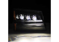 AlphaRex USA - AlphaRex NOVA Series LED Headlights with Sequential Turn Signals for 2003 - 2006 Chevy Silverado 1500/2500/3500 - Alpha - Black Design