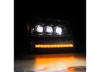 AlphaRex USA - AlphaRex NOVA Series LED Headlights with Sequential Turn Signals for 2003 - 2006 Chevy Silverado 1500/2500/3500 - Alpha - Black Design