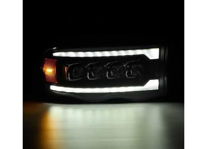 AlphaRex USA - AlphaRex NOVA - Series LED Projector Headlights for 02 - 05 Dodge Ram - Black Housing with Sequential Turn Signals & DRL