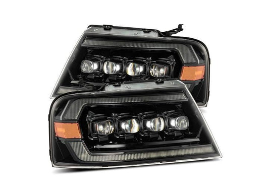 AlphaRex NOVA-Series LED Projector Headlights for 04-08 Ford F150 & 06-08 Lincoln Mark LT - Alpha-Black with Sequential Turn Signals & DRL