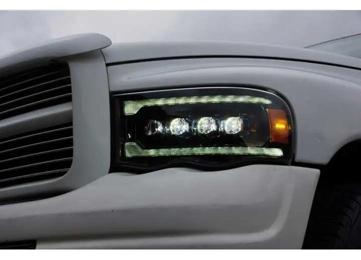 AlphaRex USA - AlphaRex NOVA - Series LED Projector Headlights for 2002 - 2005 Dodge Ram 1500/2500/3500 – Dynamic Turn Signals, DRL, and Sporty Black Finish