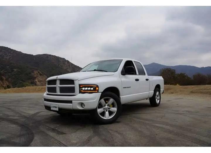 AlphaRex USA - AlphaRex NOVA - Series LED Projector Headlights for 2002 - 2005 Dodge Ram 1500/2500/3500 – Dynamic Turn Signals, DRL, and Sporty Black Finish