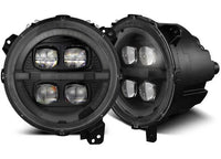 AlphaRex USA - AlphaRex NOVA - Series LED Projector Headlights for 2018 - 2024 Jeep Wrangler JL/Gladiator JT - Durable Alpha - Black Design for Enhanced Off - Road Visibility