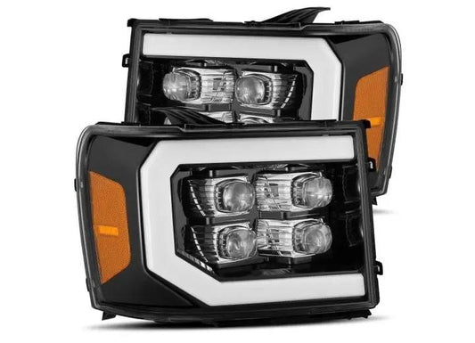 AlphaRex USA - AlphaRex USA 07 - 13 GMC Sierra NOVA - Series Jet Black LED Projector Headlights with Sequential Turn Signals & DRL
