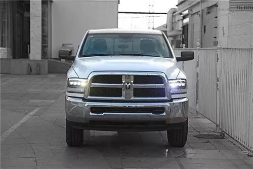 AlphaRex USA 09-18 Ram Truck NOVA-Series LED Projector Headlights Alpha-Black - Sequential Turn Signals & DRL