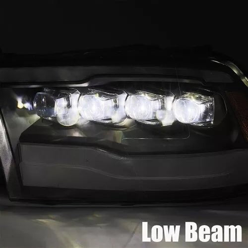 AlphaRex USA NOVA-Series LED Projector Headlights for 2009-2018 Ram Truck - Alpha-Black with Sequential Turn Signals & DRL