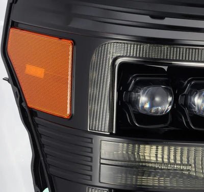 AlphaRex USA 11-16 Ford Super Duty NOVA-Series LED Projector Headlights Alpha-Black - Sequential Turn Signals & DRL