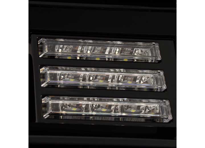 AlphaRex LUXX-Series LED Projector Headlights for 14-18 GMC Sierra - Alpha-Black with Sequential Turn Signals & DRL