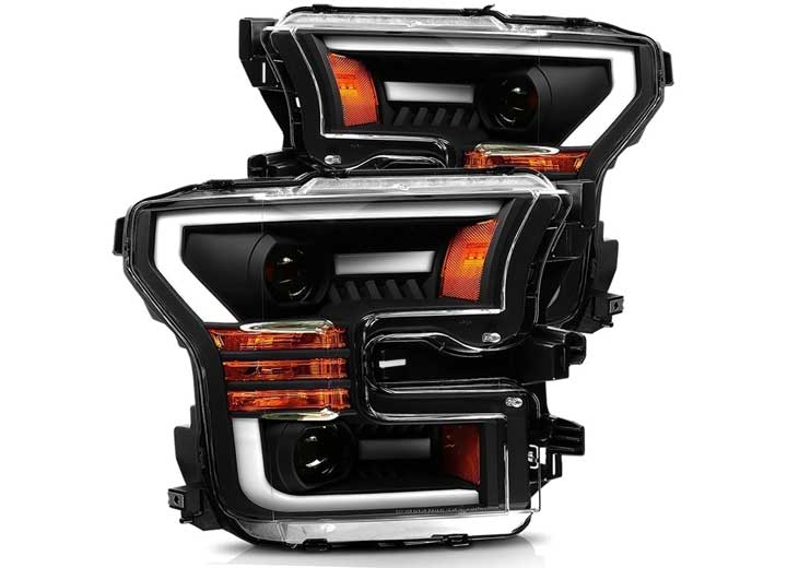 AlphaRex USA 15-17 Ford F150 / 17-20 Ford F150 Raptor LUXX-Series LED Projector Headlights Black