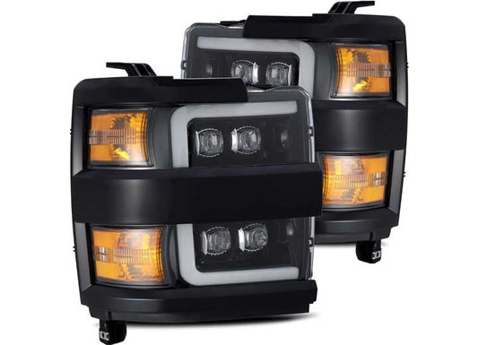 AlphaRex USA 15-19 Chevrolet Silverado 2500HD/3500HD MKII NOVA-Series Jet Black LED Projector Headlights – Superior Illumination & Bold Design