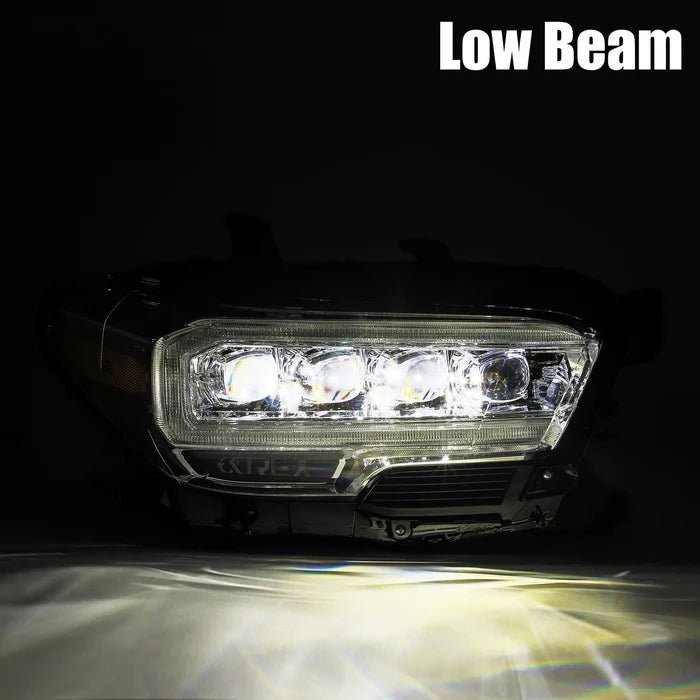 AlphaRex USA 16-23 Toyota Tacoma NOVA-Series Black LED Projector Headlights with Sequential Turn Signals & DRL