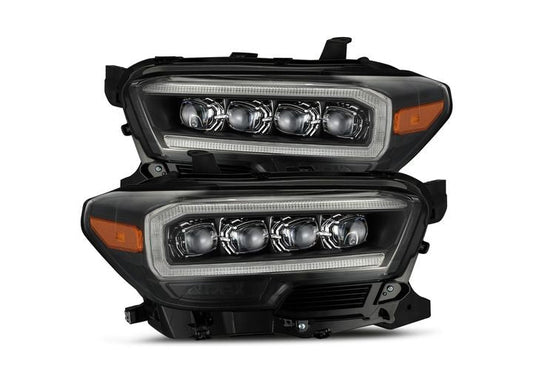 AlphaRex USA 16-23 Toyota Tacoma NOVA-Series Black LED Projector Headlights with Sequential Turn Signals & DRL