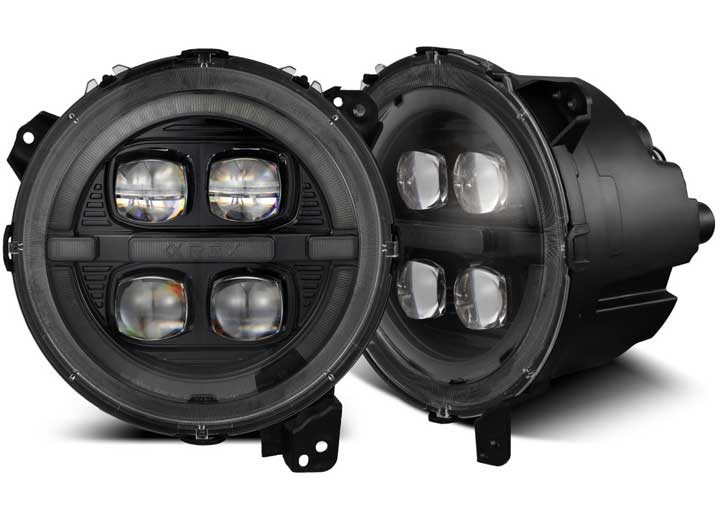 AlphaRex NOVA-Series LED Projector Headlights for 2018-2024 Jeep Wrangler JL/Gladiator JT - Durable Alpha-Black Design for Enhanced Off-Road Visibility