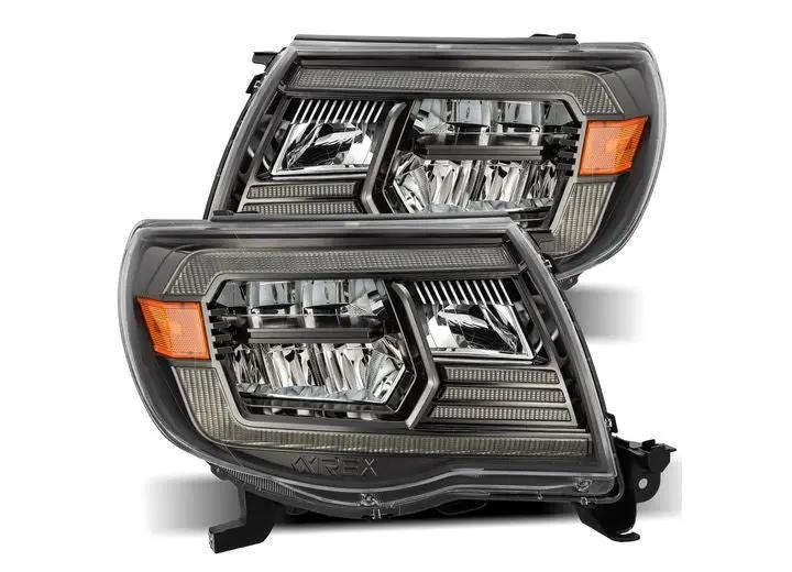 AlphaRex USA - AlphaRex USA LUXX - Series LED Crystal Headlights for 05 - 11 Toyota Tacoma - Alpha - Black with Dynamic Sequential Turn Signals & DRL