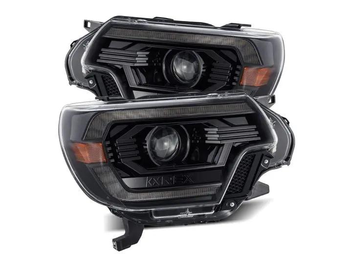 AlphaRex USA - AlphaRex USA LUXX - Series LED Projector Headlights for 2012 - 2015 Toyota Tacoma - Aggressive Alpha - Black Finish
