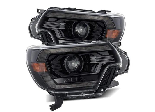 AlphaRex USA - AlphaRex USA LUXX - Series LED Projector Headlights for 2012 - 2015 Toyota Tacoma - Aggressive Alpha - Black Finish