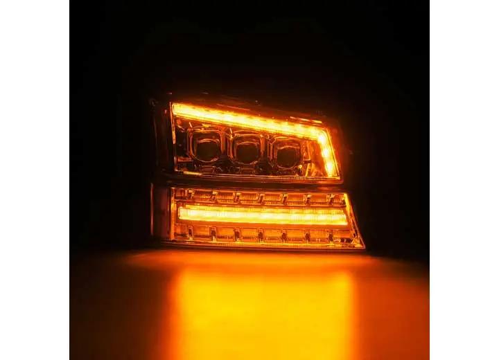 AlphaRex USA - AlphaRex USA NOVA - Series LED Projector Headlights in Chrome for 2003 - 2006 Chevrolet Silverado & 2002 - 2006 Avalanche - Featuring Sequential Turn Signals & DRL