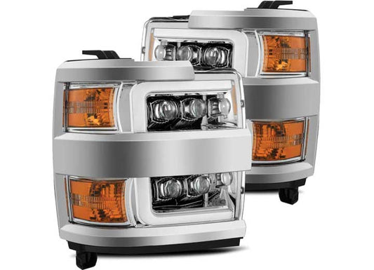 AlphaRex USA 15-19 Chevrolet Silverado 2500HD/3500HD MK II NOVA-Series LED Projector Headlights Chrome