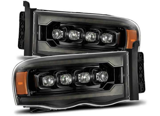 AlphaRex USA NOVA-Series LED Projector Headlights for 2002-2005 Dodge Ram 1500/2500/3500 – Sequential Turn Signals, DRL, and Black Housing