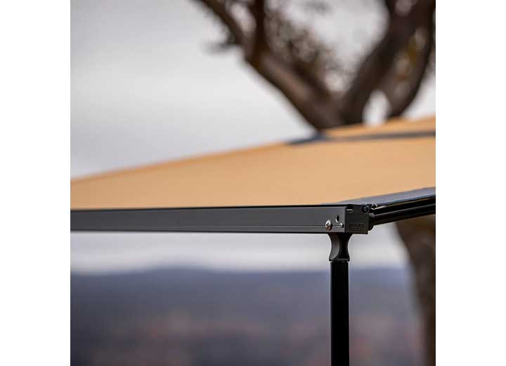 ARB ALUMINUM AWNING; BLACK FRAME; 8.2FT X 8.2FT; INSTALLED WITH LED LIGHT STRIP