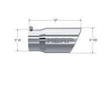 MBRP T5075 Tip. 6in. O.D. Angled Rolled End 5in. inlet 12in. length - view 2