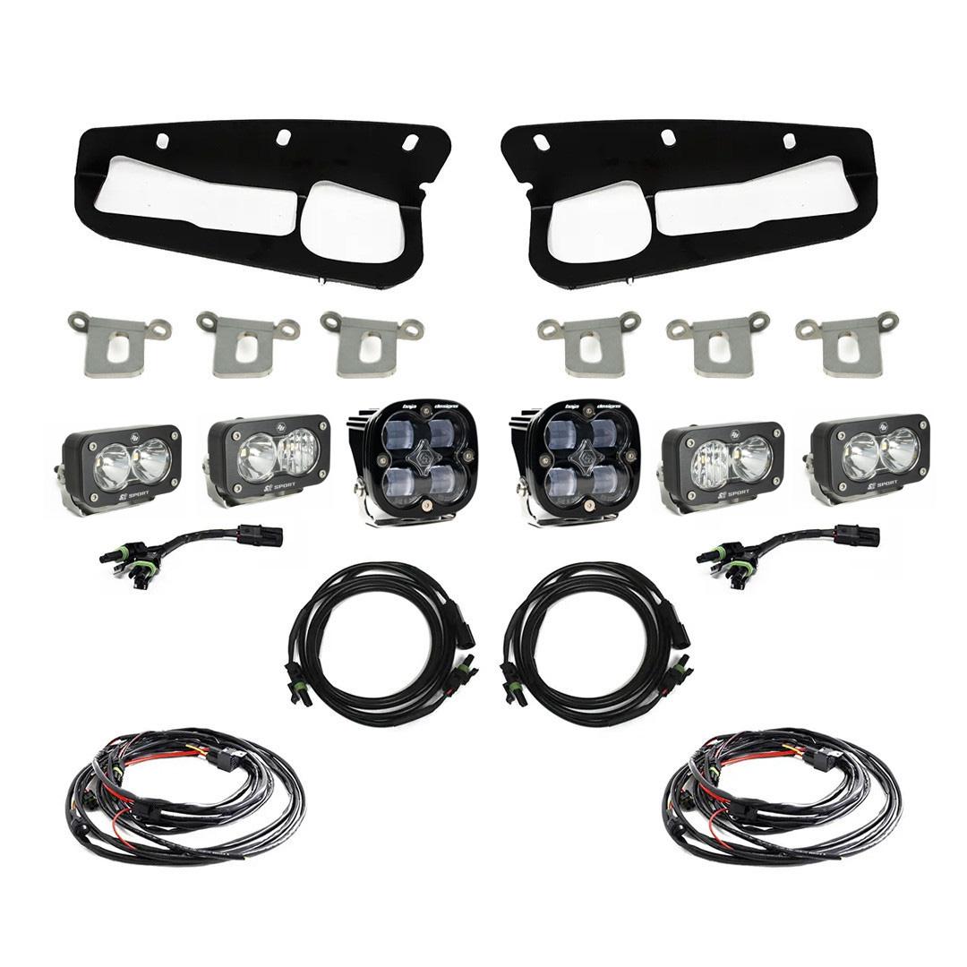 Baja Designs Ford Squadron SAE/Dual S2 Sport Steel Bumper Fog Pocket Light Kit (Clear - Upfitter)