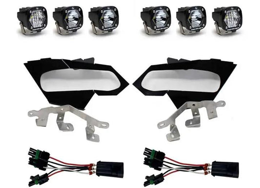Baja Designs - Baja Designs Can - Am S1 Triple LED Headlight Kit (Clear - Multi - Pattern)