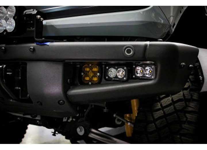 Baja Designs Ford Squadron SAE/Dual S2 Sport Steel Bumper Fog Pocket Light Kit (Amber - Upfitter)