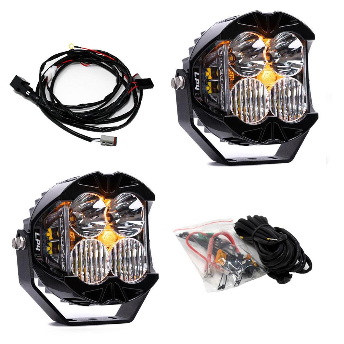 Baja Designs - Baja Designs LP4 Pro LED Auxiliary Light Pod Pair (Clear, Driving/Combo, Amber Backlight)