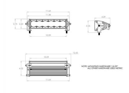 Baja Designs - Baja Designs OnX6+ 10" Straight LED Light Bar – Spot Pattern