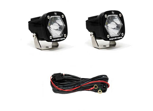 Baja Designs - Baja Designs S1 Black LED Auxiliary Light Pod Pair (Clear - Spot)