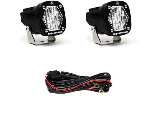 Baja Designs - Baja Designs S1 Black LED Auxiliary Light Pod Pair (Clear - Wide Cornering)