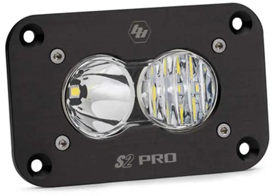 Baja Designs - Baja Designs S2 Pro Black Flush Mount LED Auxiliary Light Pod (Clear - Driving/Combo)