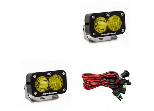 Baja Designs S2 Pro Black LED Auxiliary Light Pod Pair (Amber - Wide Cornering)