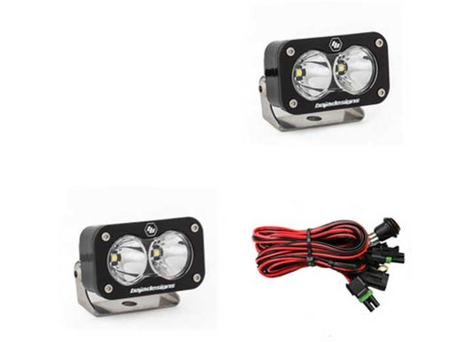 Baja Designs S2 Pro Black LED Auxiliary Light Pod Pair (Clear - Spot)