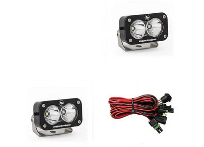Baja Designs - Baja Designs S2 Pro Black LED Auxiliary Light Pod Pair (Clear - Work/Scene)