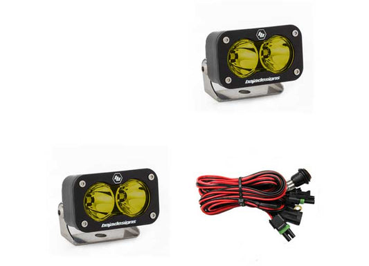 Baja Designs - Baja Designs S2 Sport Black LED Auxiliary Light Pod Pair (Amber - Spot)