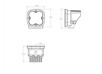 Baja Designs - Baja Designs Squadron Pro Black LED Auxiliary Light Pod – (Clear - Driving/Combo)