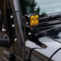 Baja Designs - Baja Designs Squadron Pro Black LED Auxiliary Light Pod Pair (Amber - Wide Cornering)